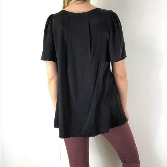 RACHEL PALLY Black Short Sleeve Blouse Sz M - Picture 6 of 11